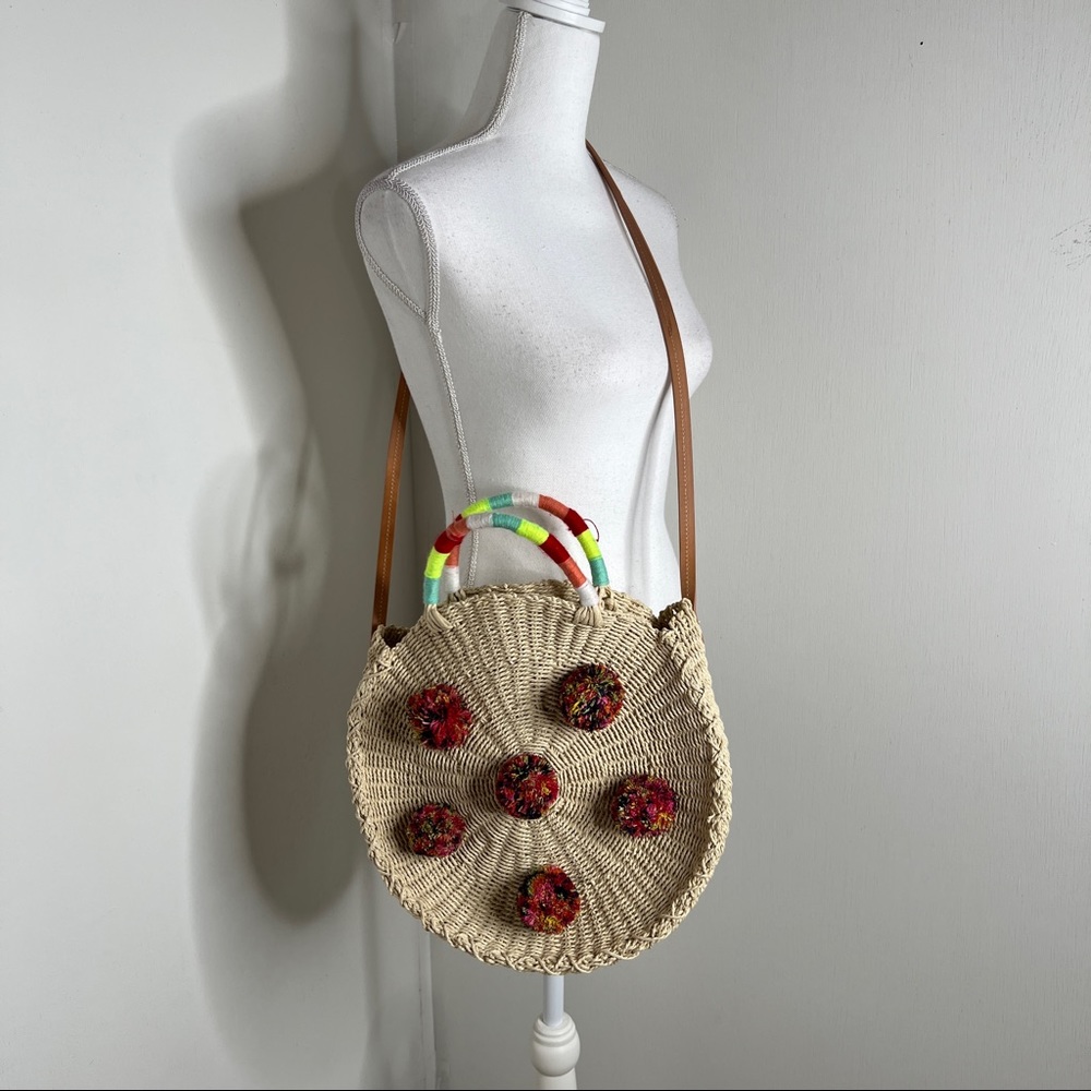 J.Crew Round Straw Crossover Bag NWT